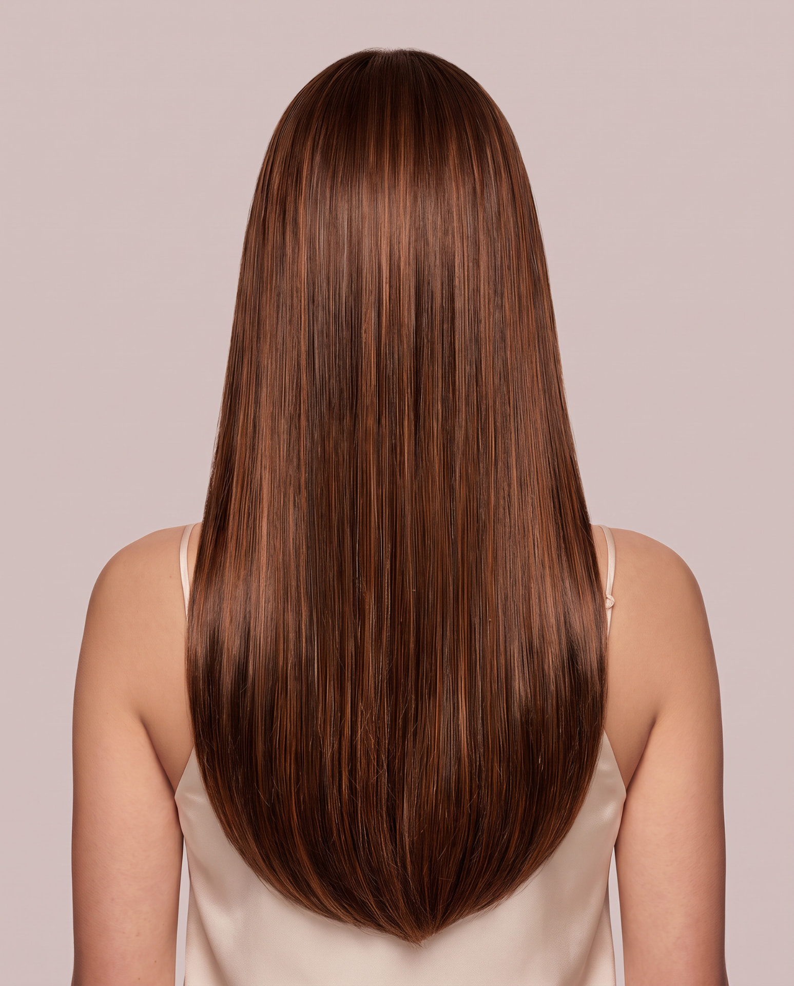 2 Brown hair colour — Rear view