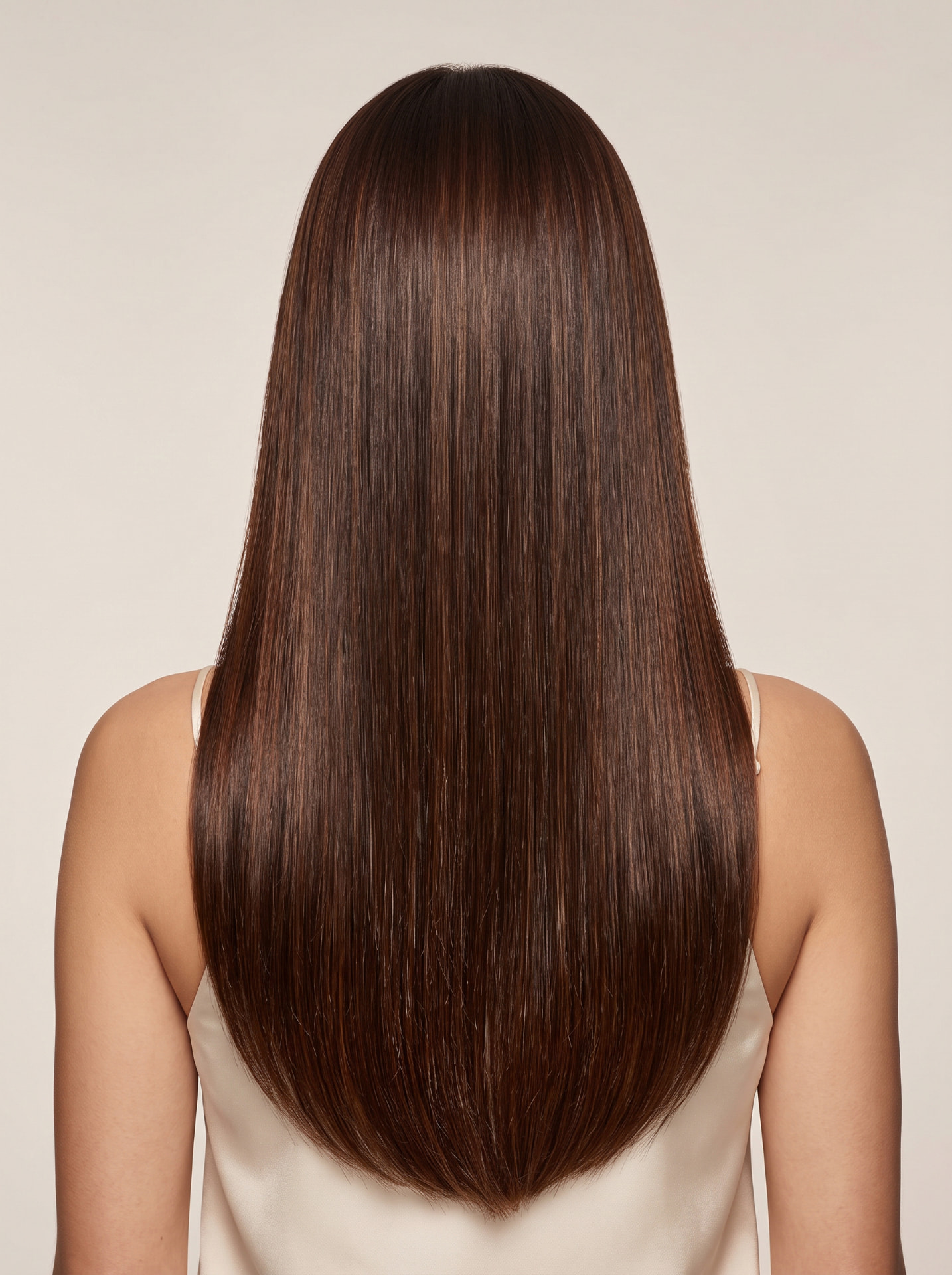 1A Dark Brown hair colour — Rear view