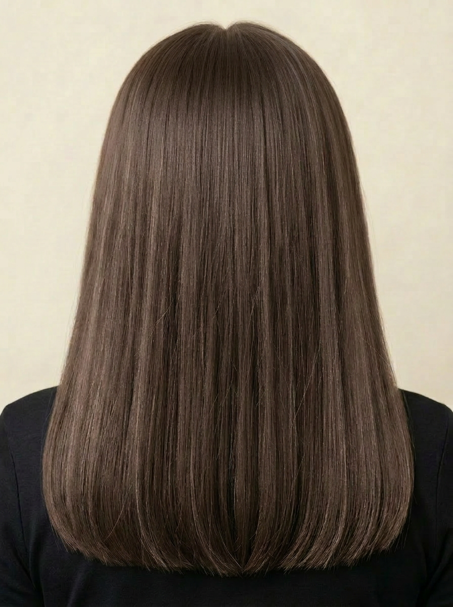 2H Ash Brown hair colour — Rear view