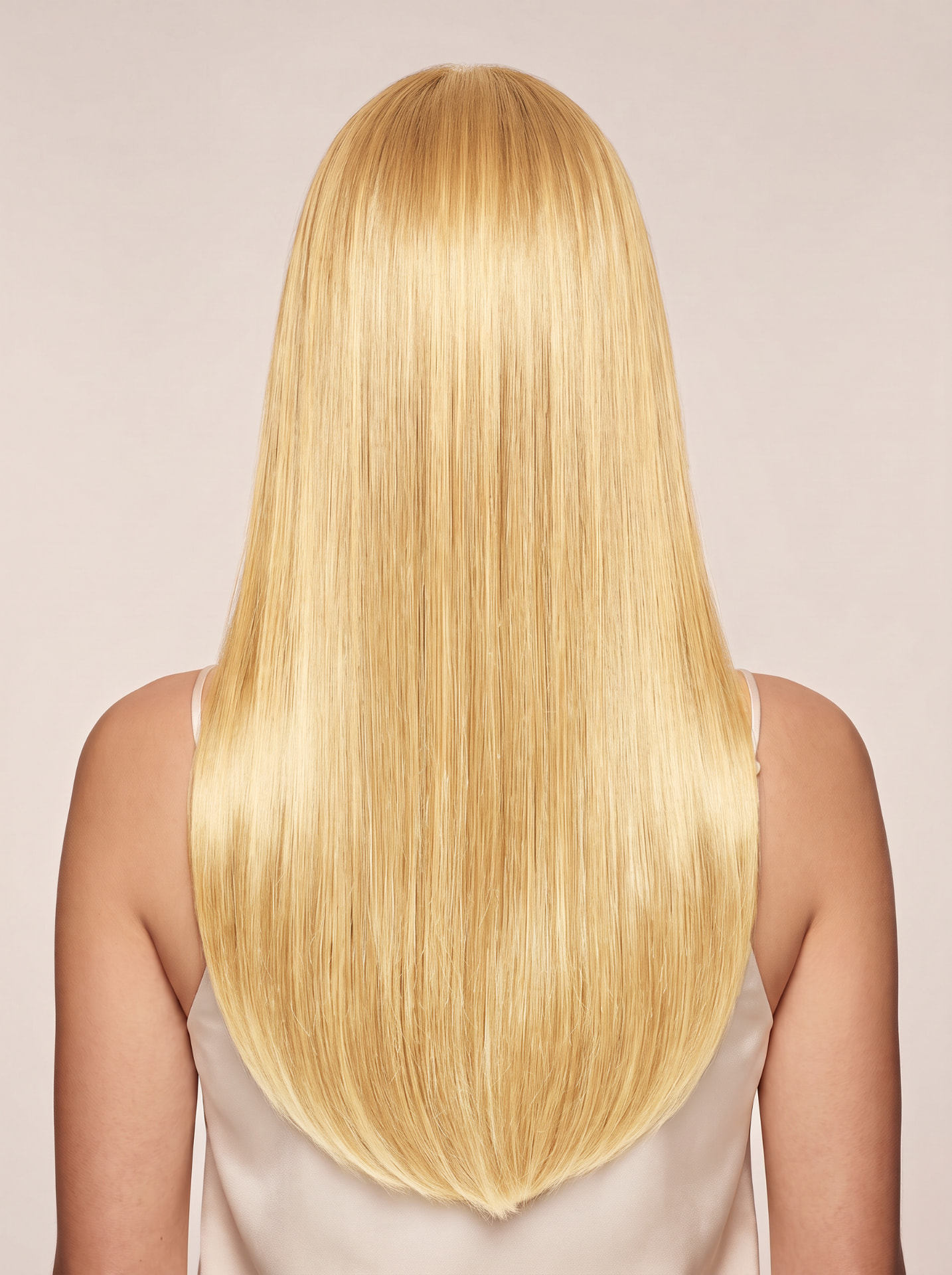 22 Beige Blonde hair colour — Rear view