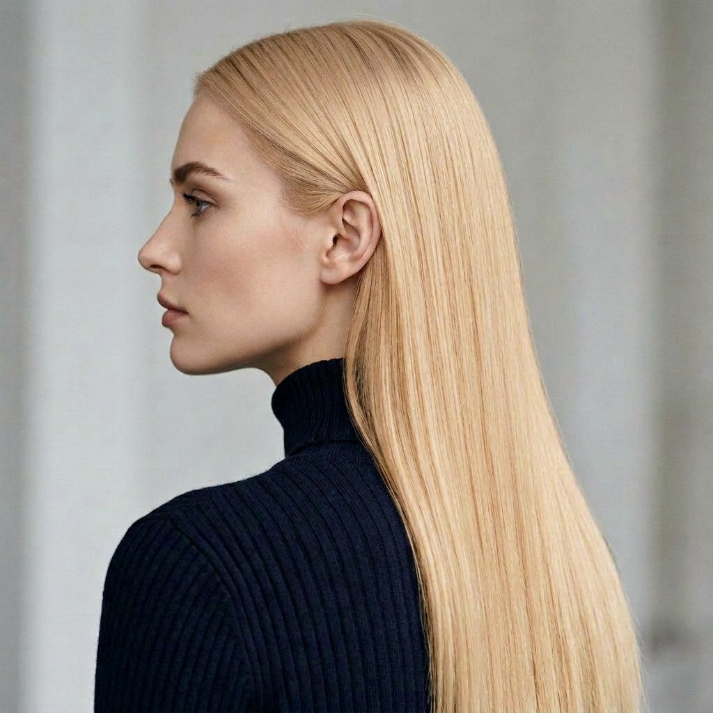 613 Light Blonde hair colour — Side close-up