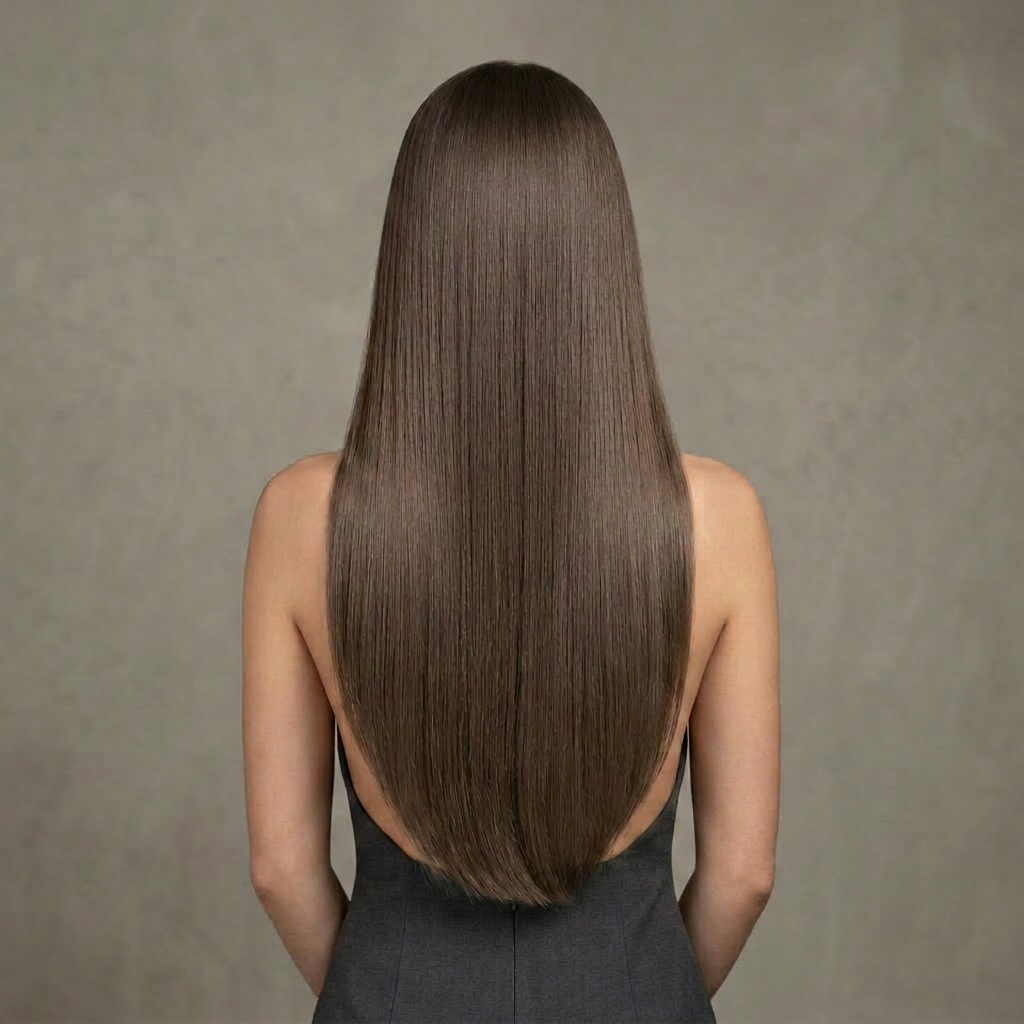 7Q Taupe Brown hair colour — Rear view