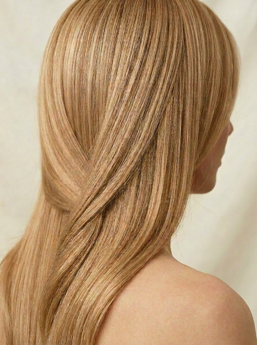 22 Beige Blonde hair colour — Side close-up
