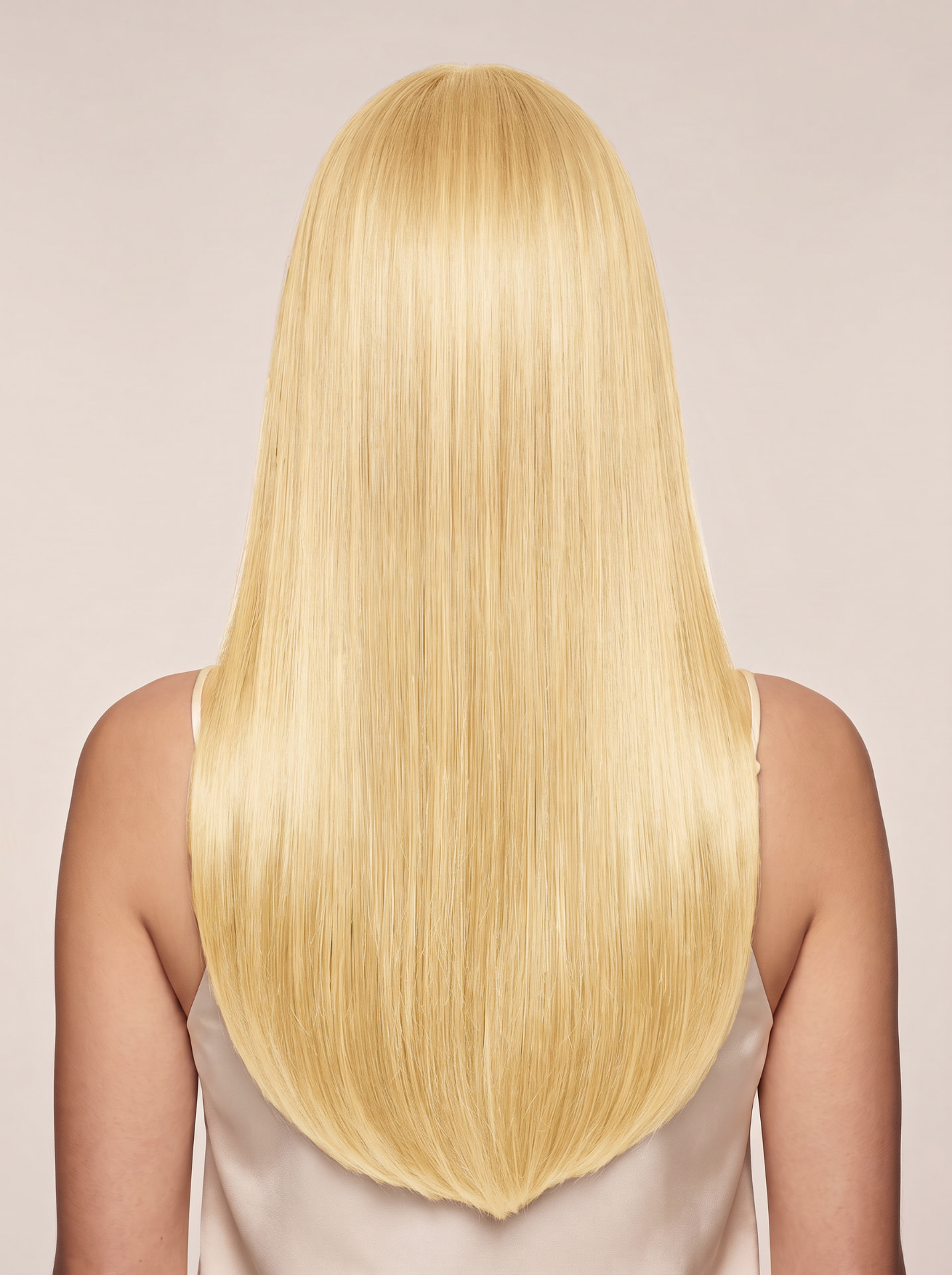 60 Light Golden Blonde hair colour — Rear view