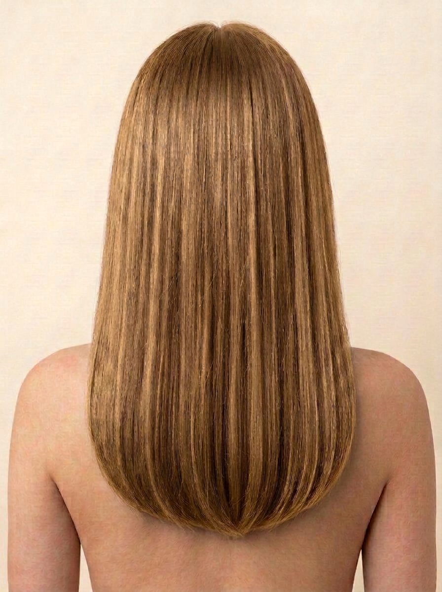 12 Golden Brown hair colour — Rear view