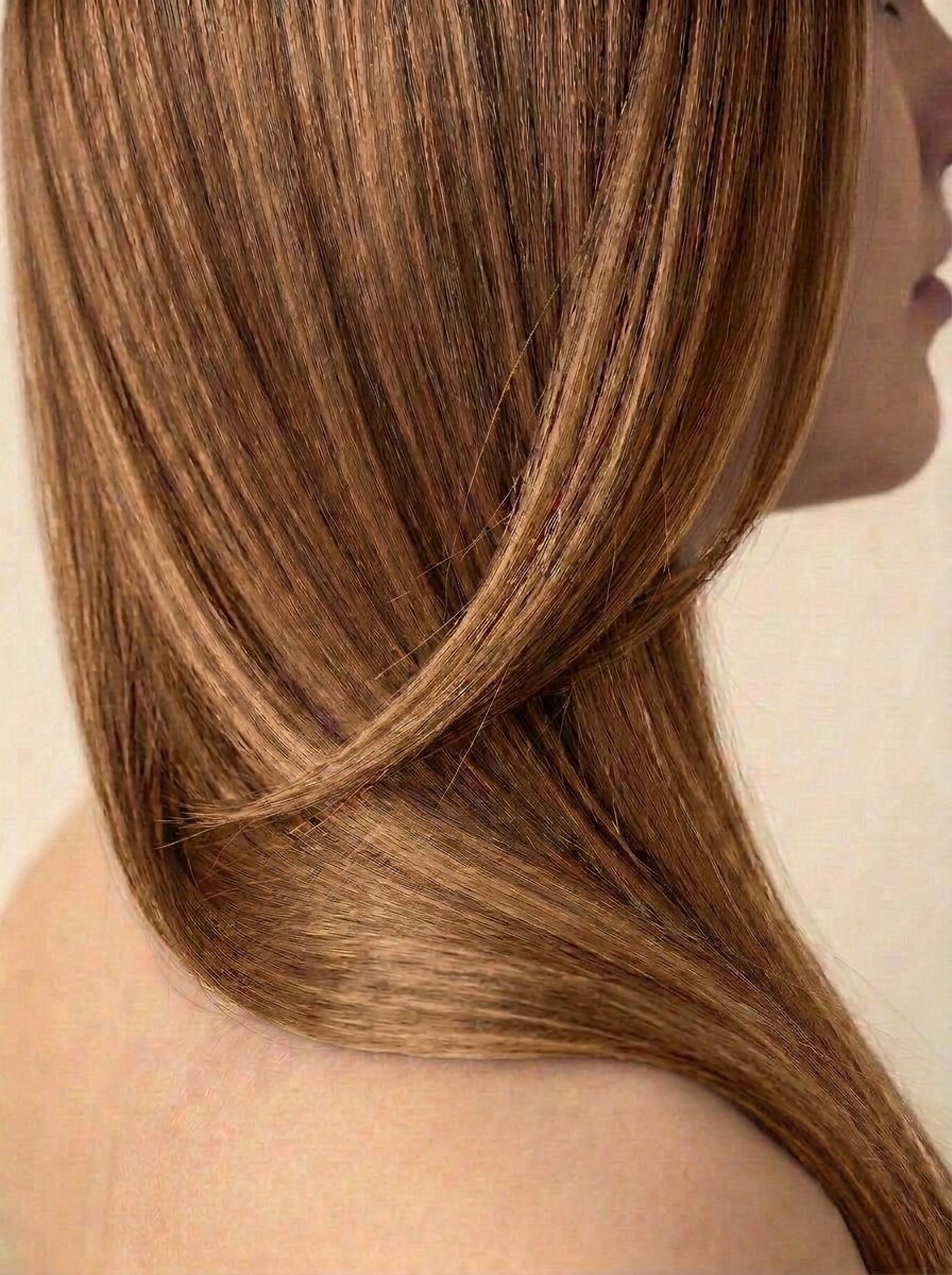 12 Golden Brown hair colour — Side profile