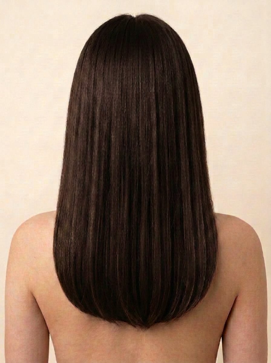 1A Black Brown hair colour — Rear view