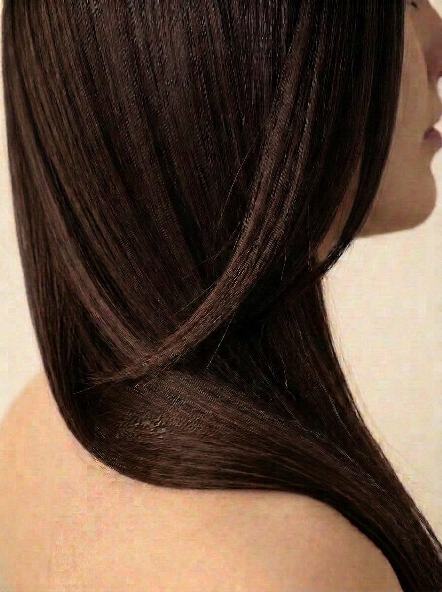 1A Black Brown hair colour — Side profile