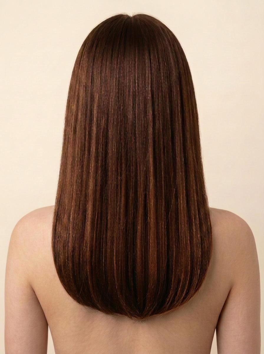 2 Dark Brown hair colour — Rear view