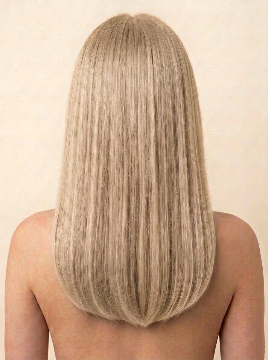 22 Beige Blonde hair colour — Rear view