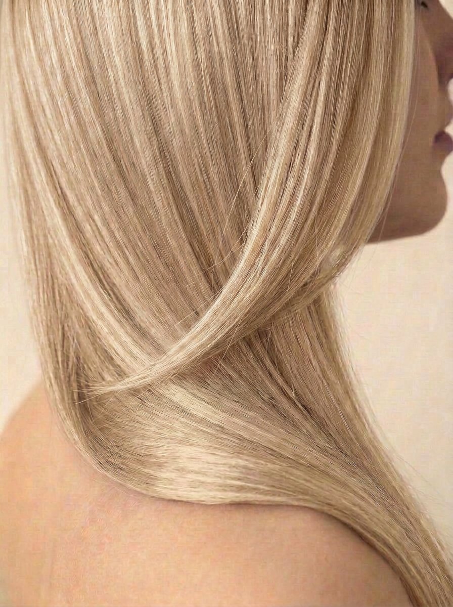 22 Beige Blonde hair colour — Side profile