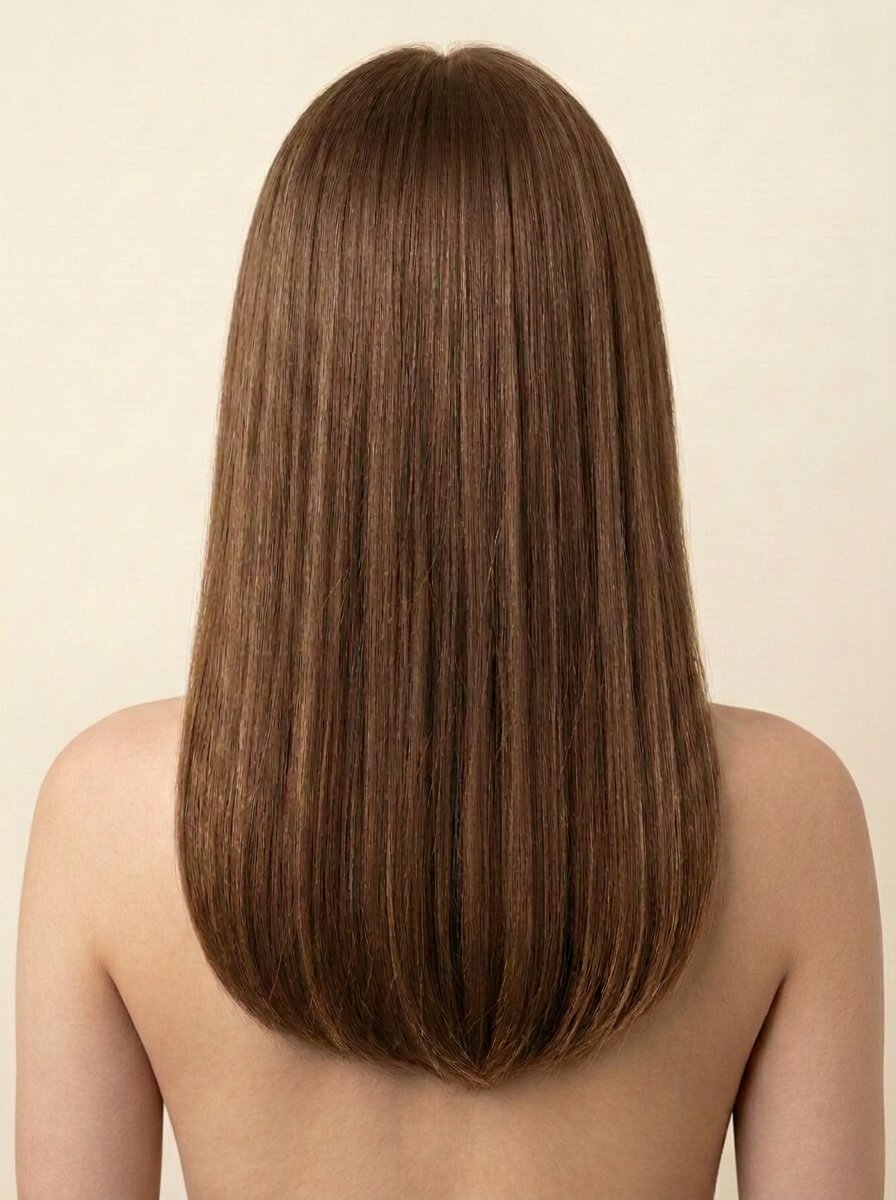 2H Ash Brown hair colour — Rear view