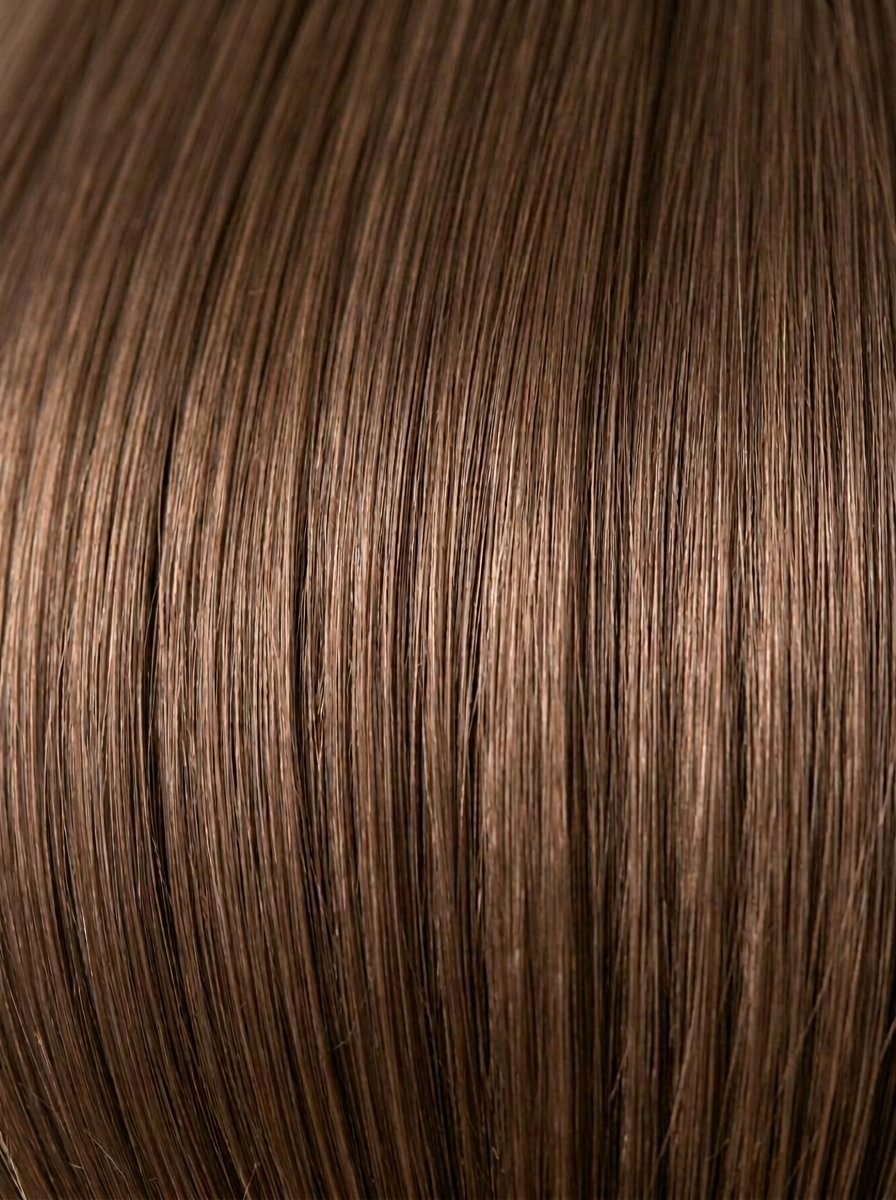 2H Ash Brown hair colour — Macro