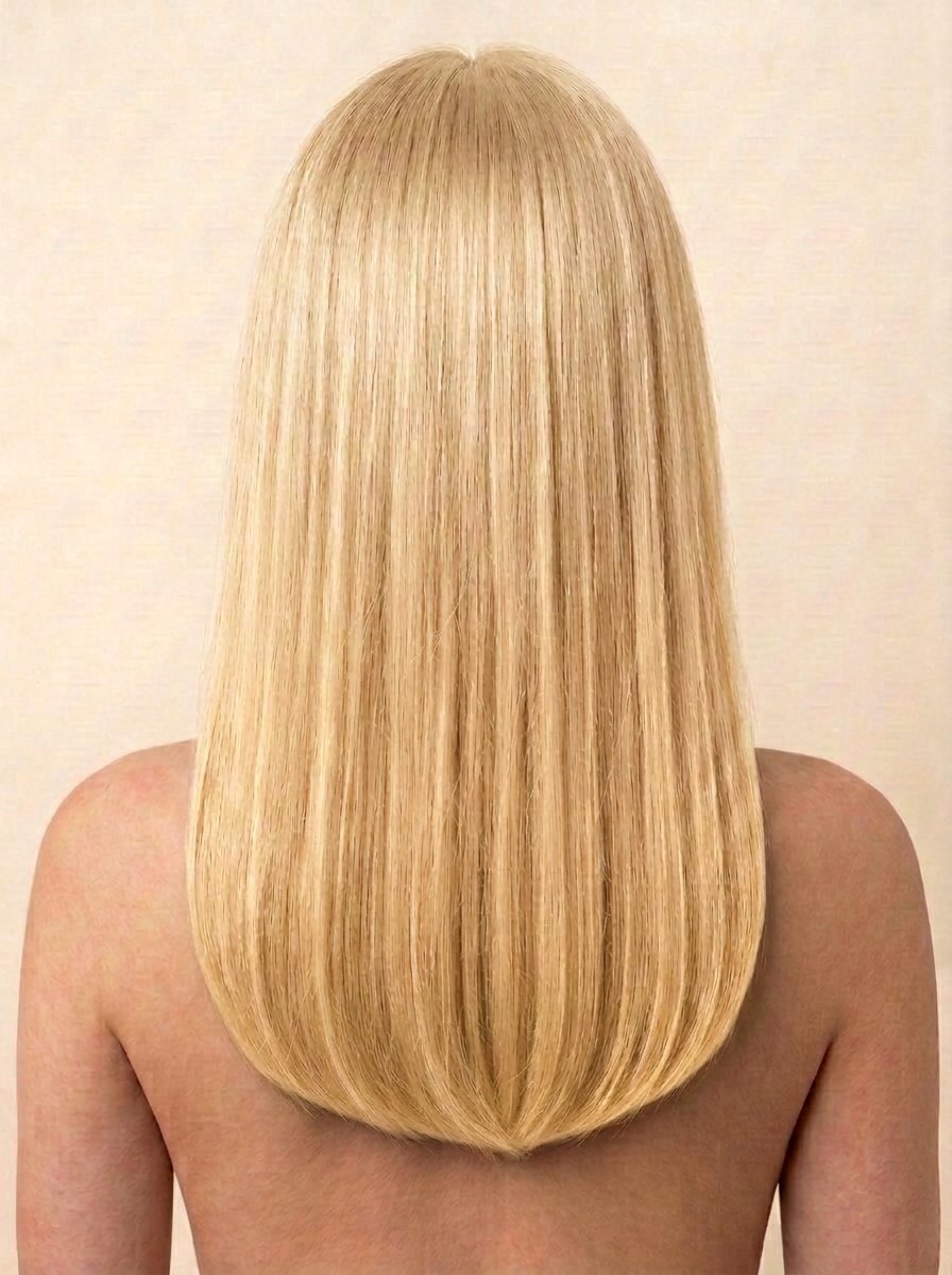 60 Light Golden Blonde hair colour — Rear view