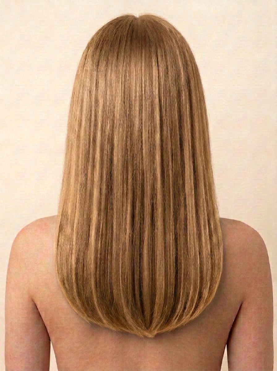 8 Medium Blonde hair colour — Rear view