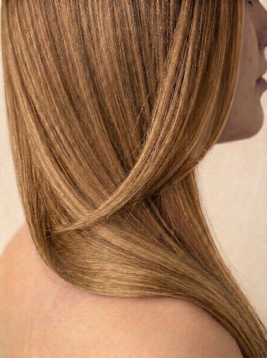 8 Medium Blonde hair colour — Side profile